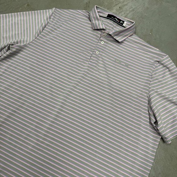 NWOT RLX Ralph Lauren Polo Golf Shirt Stretch Short Sleeve Striped XXL - Picture 2 of 7